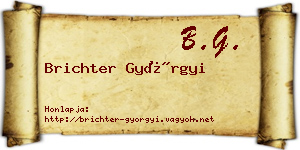 Brichter Györgyi névjegykártya